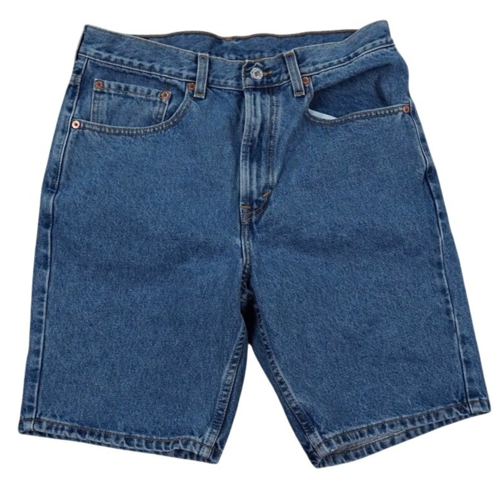 VTG Levis 505 Denim Shorts Men 32 Blue Black BatWing Fit Streetwear Workwear Y2K